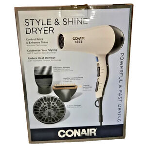 Conair 1875 Style & Shine Hair Dryer Thermal Technology with accessories new